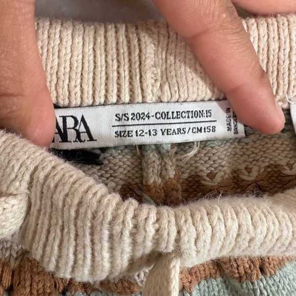 Zara Knit Pants with Cream and Brown Accents - Picture 4 of 7